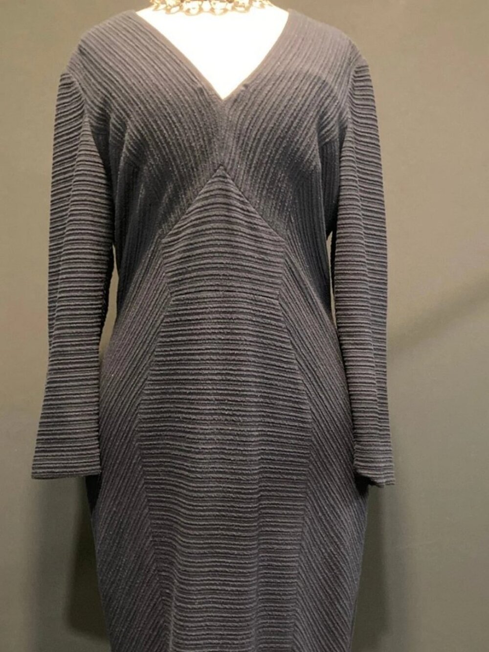 Dark Navy Blue Donna Morgan 3/4 Sleeve Dress Size 10